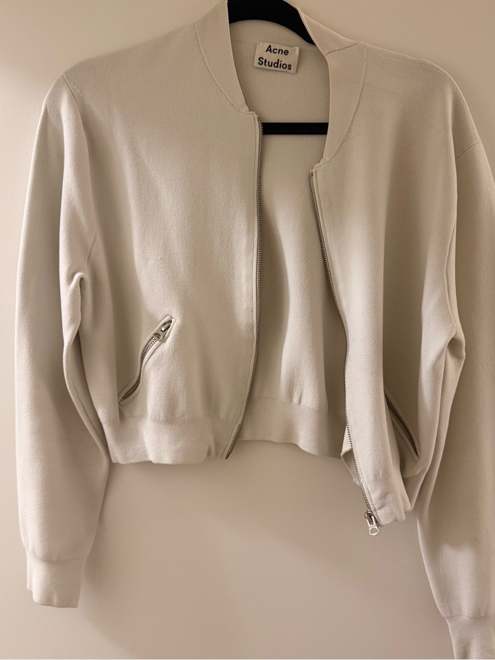 Acne Studios Cream Zip Bomber Jacket